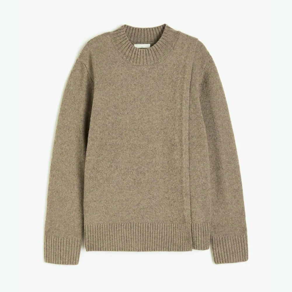 H&M - MAMA Before & After Knot Taupe Sweater - Size: M